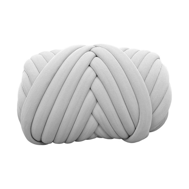 Hilo grueso de 250 g para tejer a brazo, lavable, tubular jumbo, voluminoso Gris claro