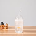 thumbnail image 2 of Way to Celebrate 16 oz Boo Icon Clear Glass Sipper Cup with Straw and Lid, 2 of 5