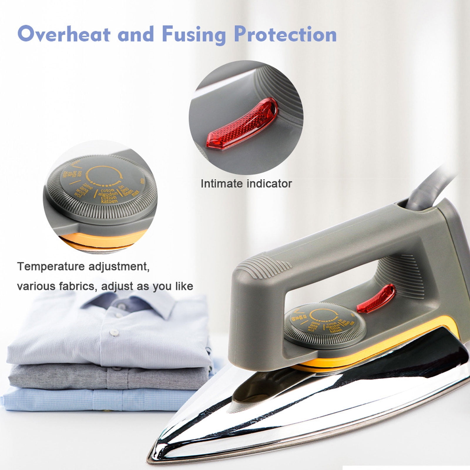 Kezqiaxn Home Gadgets Clearance Expertise Grade 1600W Steam Iron for Clothes With Fast Even Heat Scratch Counteractive, Comfort Grip, True Position Steam Holes Black