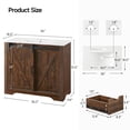 thumbnail image 3 of 36 Inch Bathroom Vanity with Sink Combo, Farmhouse Single Sink Cabinet, Freestanding Modern Bathroom Storage Vanity Cabinet w/Sliding Barn Door, 4 Drawers & Adjustable Shelves (Rusty Brown), 3 of 7