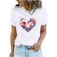 thumbnail image 2 of Rciityk T Shirts for Women Summer Spring Tops New Valentine's Day Print Crewneck Short Sleeve Tee Blouses, 2 of 5