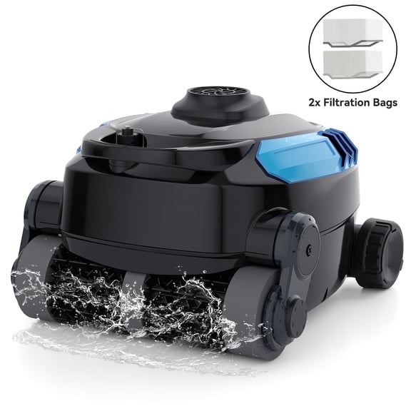 Robokleen RK-X3 Cordless Robotic Pool Vacuum Cleaner Wall-Climbing for In-Ground and Above Ground Pools, 140-Min Runtime,8L Large Capacity,Blue