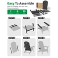 thumbnail image 3 of WINSOON Folding Adirondack Chair Five-Gear Adjustable Backrest, Adirondack Retractable Ottoman, Weather Resistant with Cup-Holder for Outdoor, Fire Pit, Patio, Garden, Lawn, 380lbs(Black), 3 of 4
