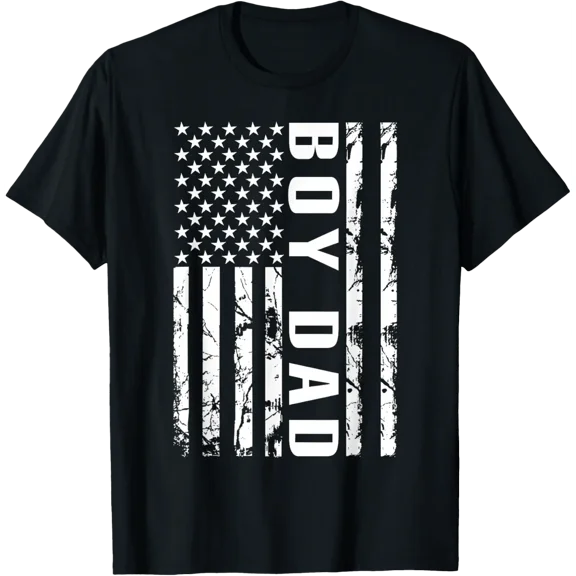 Boy Dad Us Flag Proud Dad Of A Boy Dad Shirt T-Shirt