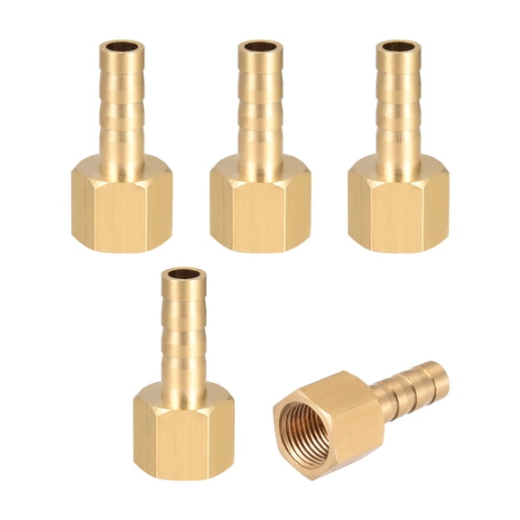 Brass Barb Hose Fitting Connector Adapter 6mm Barbedx1/8 G Female Pipe 5pcs