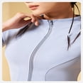 thumbnail image 7 of LYMAYTER Women Sports Jacket Lightweight Full Zip Active Track Jacket Short Sleeve Slim Fit Top S-2XL, 7 of 7