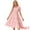 Pink, variant on DARING DIVA Women's Gingham Summer Ruffle Trim V Neck Dresses S Black