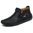 thumbnail image 1 of Botas de hombre con costuras y cremallera, botines estilo vintage, suela de goma, zapatos para exteriores, mocasines, 1 of 5