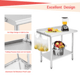 thumbnail image 4 of BeesClover Table de Travail en Acier Inoxydable, Table de Préparation et de Travail Commerciale Certifiée NSF avec Tablette Inférieure et Pieds Galvanisés pour Restaurant, Bar, Salle Utilitaire, Cuisine et Garage, 4 of 8