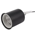 thumbnail image 3 of 3X E27 Ceramic Screw Base Round LED Light Bulb Lamp Socket Holder Adapter Metal Lamp Holder with Wire Black, 3 of 7