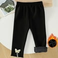 thumbnail image 2 of Gpaecead 1-4T Toddler Kids Girls Fleece Lined Leggings Fashion Cute Bowknot Thick Warm Pants Leggings Black, 2 of 7