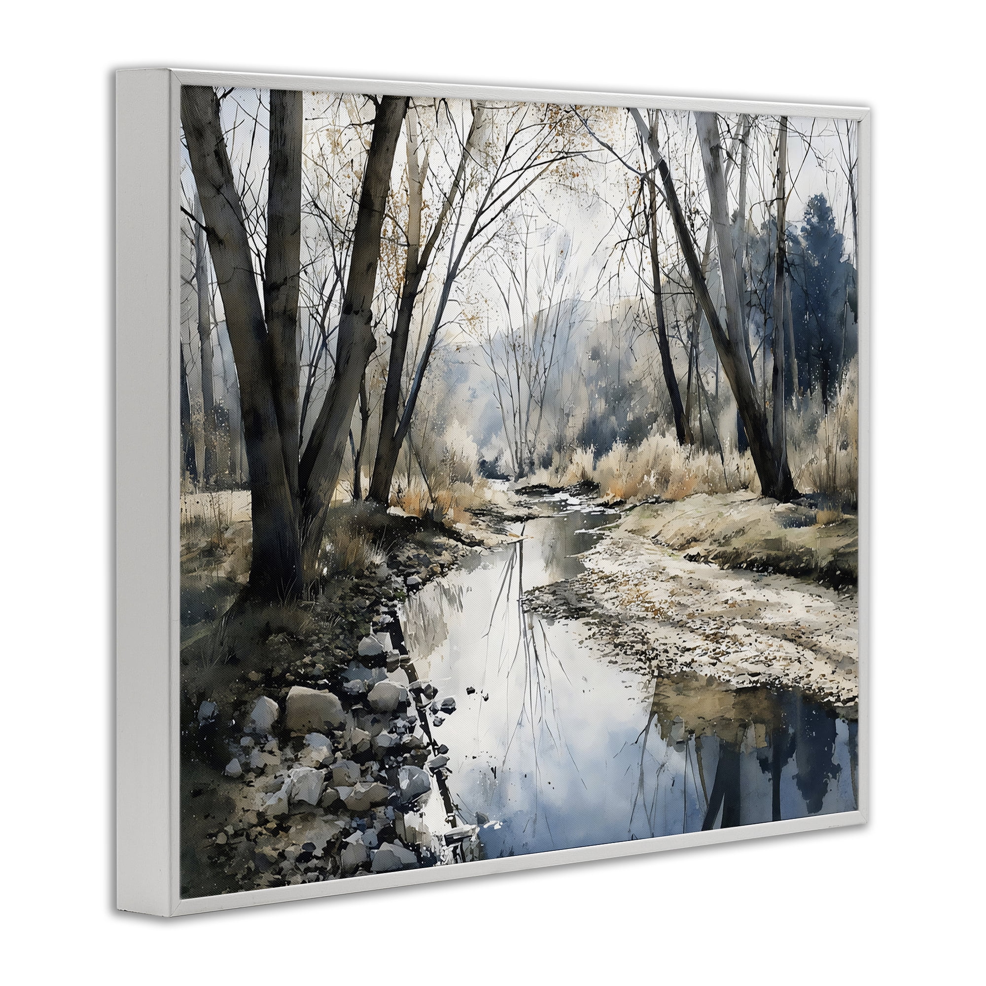 Stupell Industries Serene Reflections at Autumn Creek White Framed Giclee Art, design by Franklyn Gregory