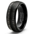thumbnail image 2 of Metal Masters Mens Tungsten Carbide Ring Dome Black Wood Inlay Wedding Band 8mm, 2 of 6
