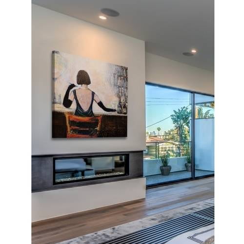 "Bar Scene Woman" Painting Print on Wrapped Canvas