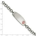 thumbnail image 4 of White Stainless Steel bracelet Medical Red 7.25 in 5 mm, 4 of 4