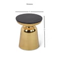 thumbnail image 2 of Jovana Table d'Appoint Ronde 17 Pouces Dessus en Granit et Métal en Or, 2 of 2