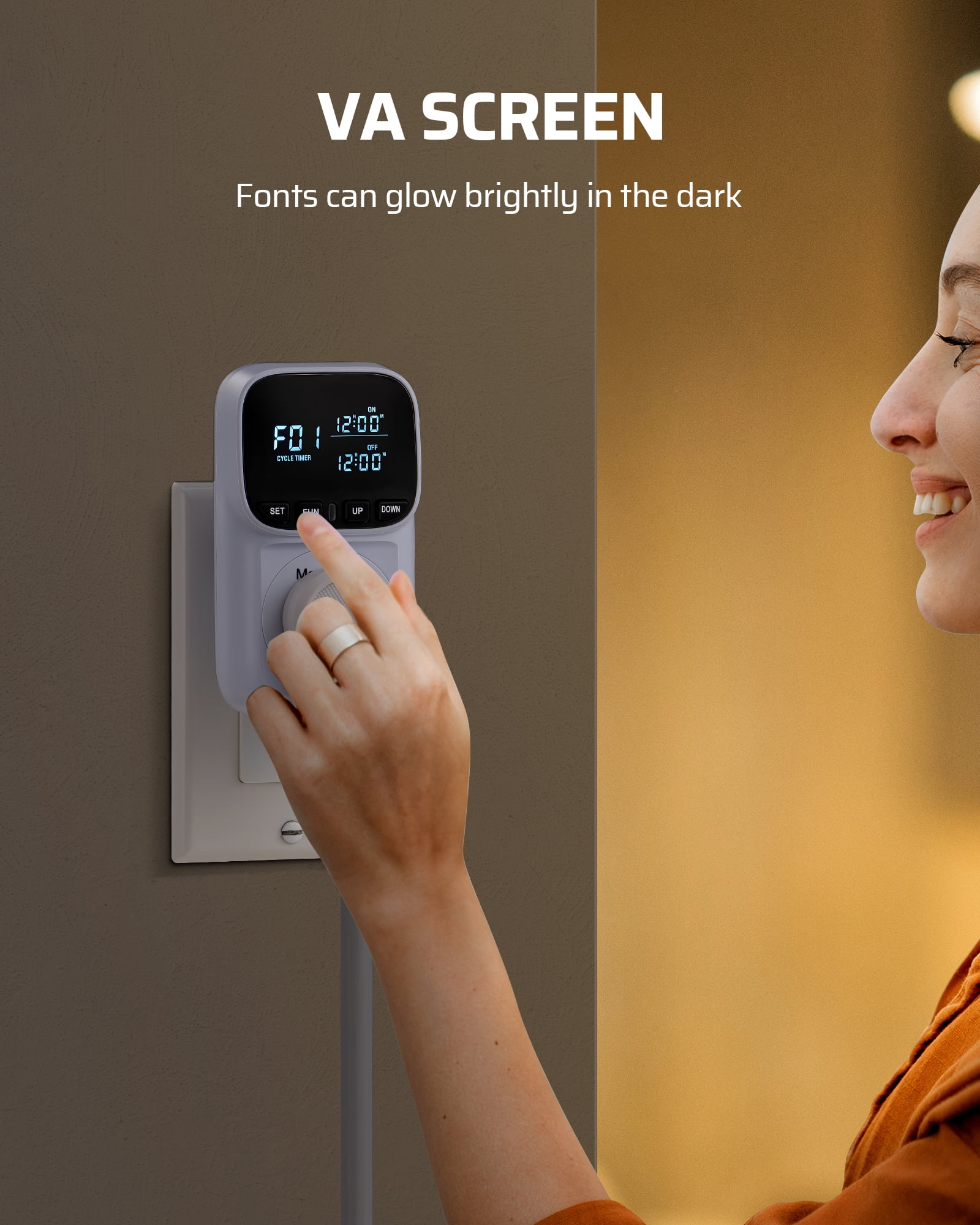 DEWENWILS Digital Temperature Controller, Heavy Duty 15A/1800W Thermostat Outlet Plug, VA Display Heating Cooling Control Timer, -40℉~210℉