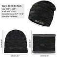 thumbnail image 2 of GRNSHTS 2-Pieces Winter Beanie Hat Scarf Set Thick Fleece Lined Warm Knit Ski Hats Skull Cap for Men & Women ,Black, 2 of 13