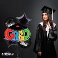 thumbnail image 5 of PMU Congrats Grad Cap Balloon Bouquet | Graduation Decoration Mylar Balloons | Graduation Balloons Class of 2024 Decor | Celebrate Success with Vibrant Graduation Balloons | Black (5/Pkg) Pkg/1, 5 of 8