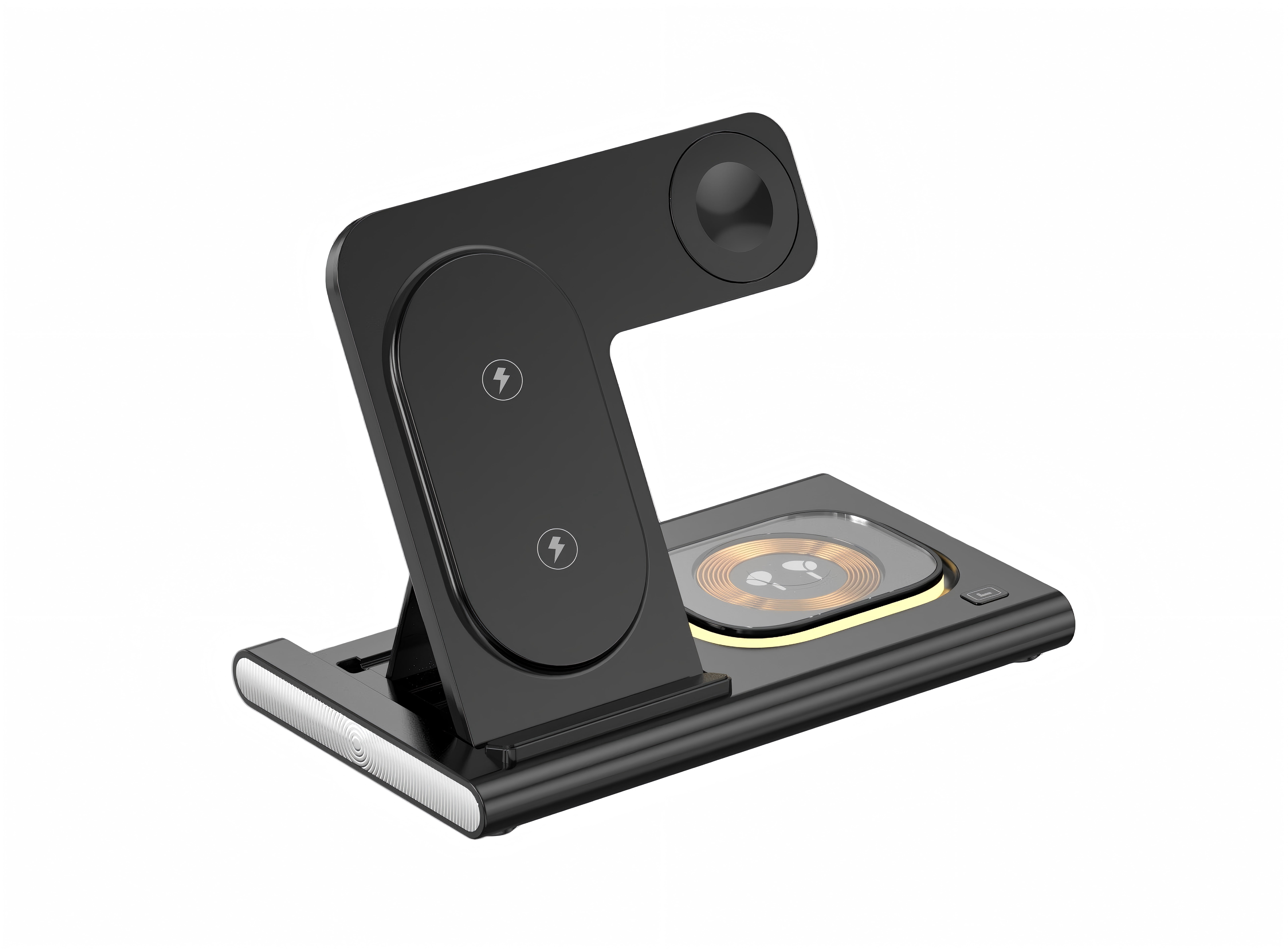 Wireless Charger iPhone Charging Station: 3 in 1 Charger Stand Multiple Devices for Apple with Ambient light