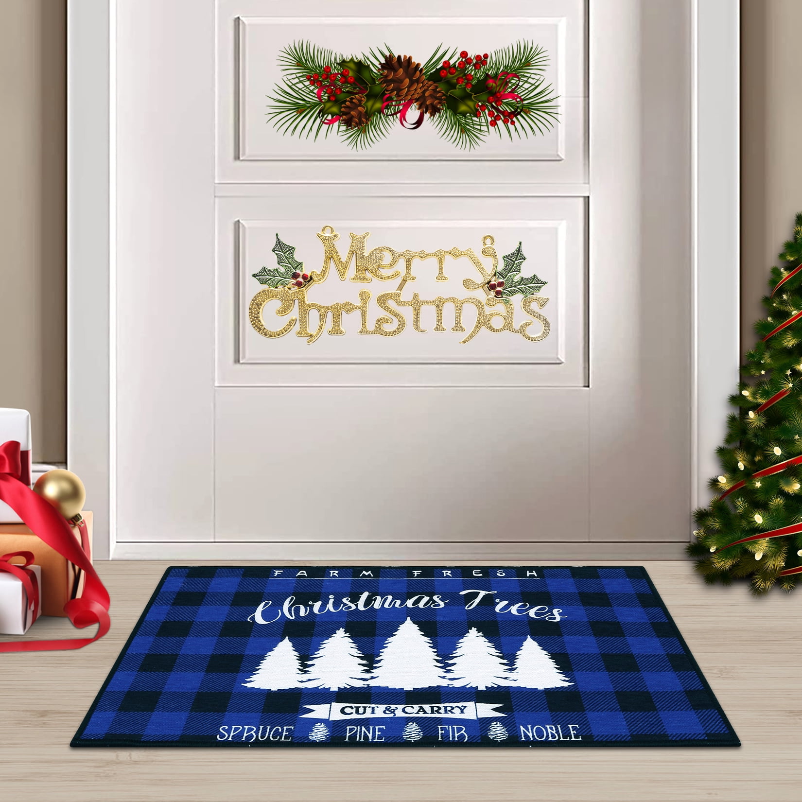 Welcome Wreath Holiday Doormat – Matterly