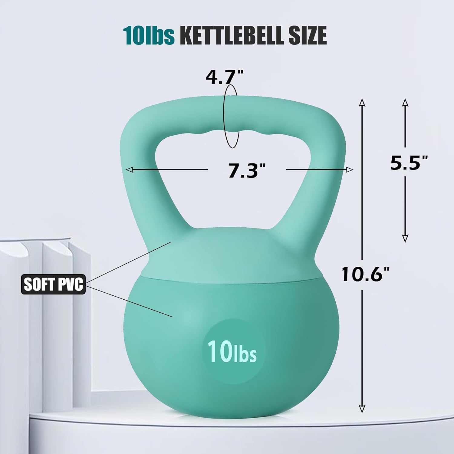 Soges Soft Kettlebells,Iron Sand Filled Weights Strength Training Kettlebells,Shock-Proof Weights and Wide-Grip Handle,Fitness Soft Kettlebells for Women Men,Home Gym Kettlebells,Green,10LBS