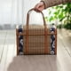 thumbnail image 3 of Picnic Woven Basket Wicker Storage Bag Handle Folded Fruit Shopping Food Handle Rattan Grass Foldabl, 3 of 5