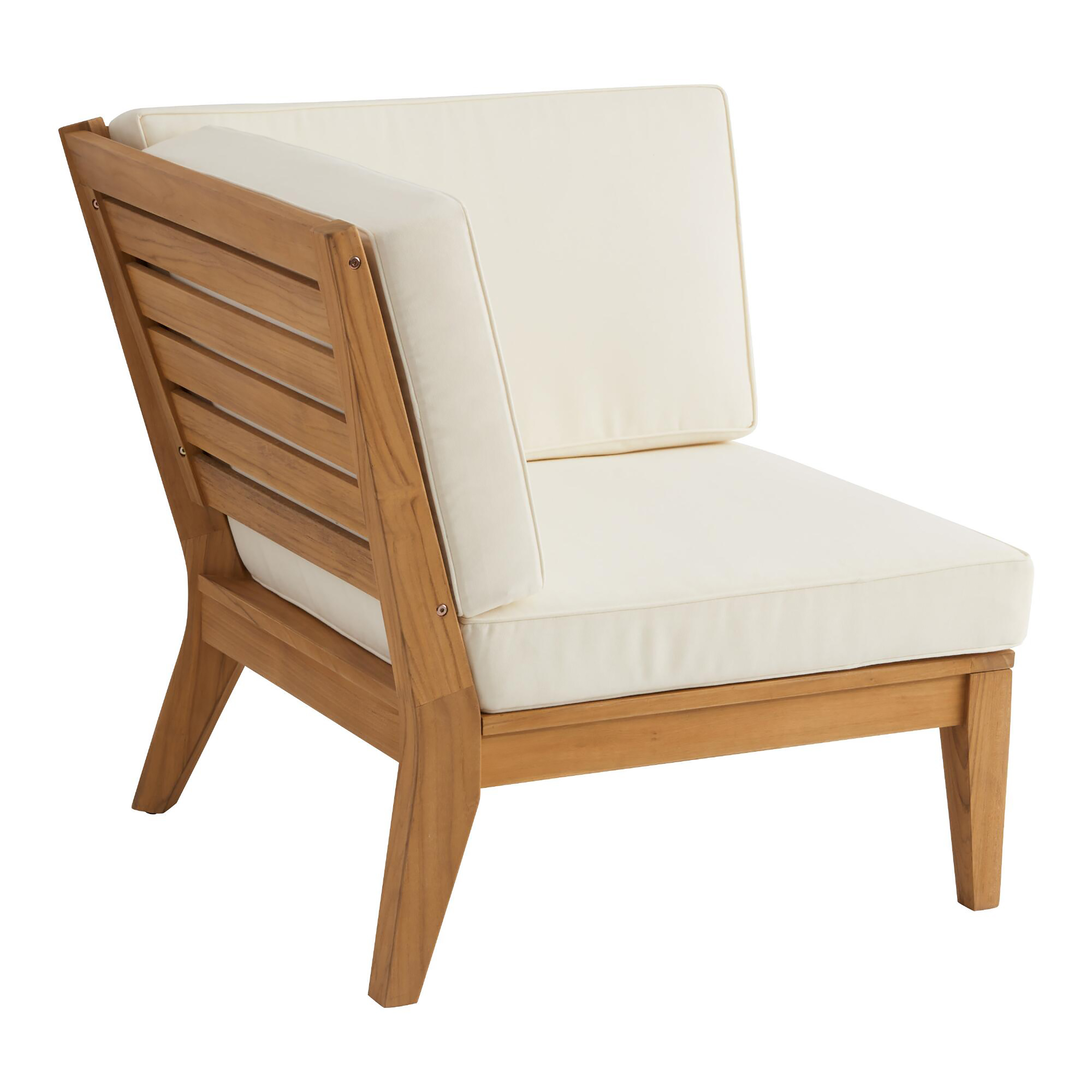 Linon Stonehill Outdoor Corner Chair, Natural/Antique White