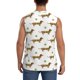 thumbnail image 4 of Fotbe Dachshund Going To Play Tennis Men's Camiseta sin Mangas Estampada para Hombres, Playera Casual para Gimnasio, Entrenamiento, Playa-Large, 4 of 7