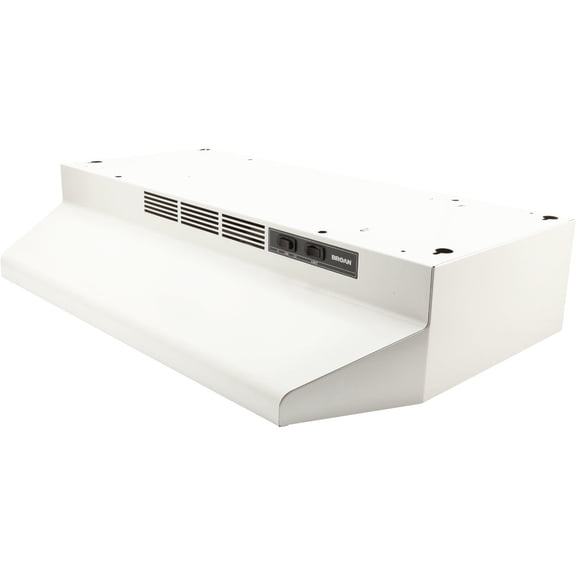 Broan-NuTone, White Broan 413001 ADA Capable Non-Ducted Under-Cabinet Range Hood, 30-Inch — ADA-Compliant Wall-Mount, Concealed-Screw Install