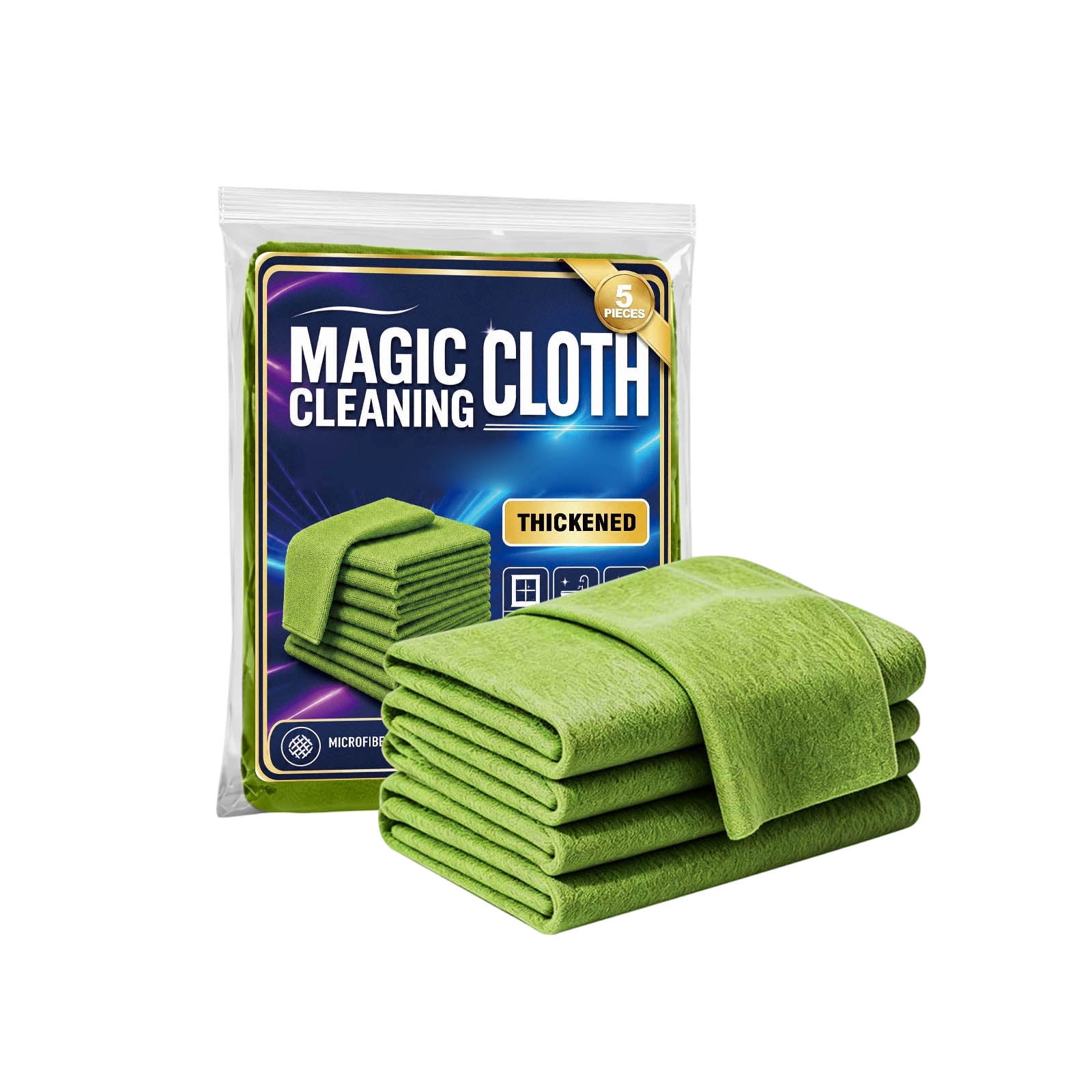 njshnmn Cleaning Cloth 5 Pack Reusable Lint Cleaning Towels XXL Microfiber Streak Cloth For Stainless Steel Glass Kitchen Bathroom Car
