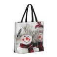 thumbnail image 2 of Vsdgher Christmas Snowman With Hat print Tote Bag for Women Shoulder Bag with Zipper Large Shoulder Bag Handle Handbag Portable Washable for Travel, Work, 2 of 8
