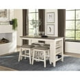thumbnail image 2 of Pemberly Row 5-Piece 3-Shelf Wood Counter Height Dining Set in Antique White, 2 of 15