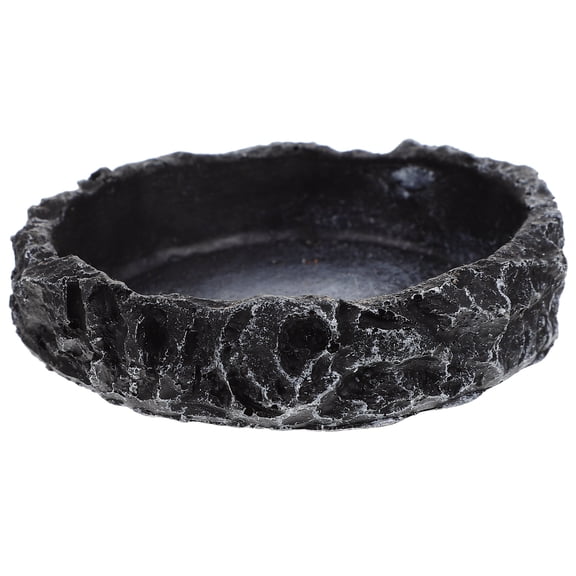 WEAVILUX Decorative Reptile Bowl Black Resin 1Set