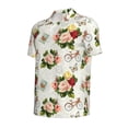 thumbnail image 2 of Rocae Vintage Bike Flower Butterfly for Men's Short Sleeve Polo Shirt, Quick Drying Performance Moisture Wicking Sports Men's Golf Shirt Small, 2 of 9