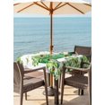 thumbnail image 2 of Outdoor Tablecloth with Umbrella Hole and Zipper, St. Patrick's Day Square Table Cloth 60x60 Inch Waterproof Tablecloth, Lucky Shamrocks Green Car Country Plants Picnic Table Cover for Patio Camping, 2 of 7