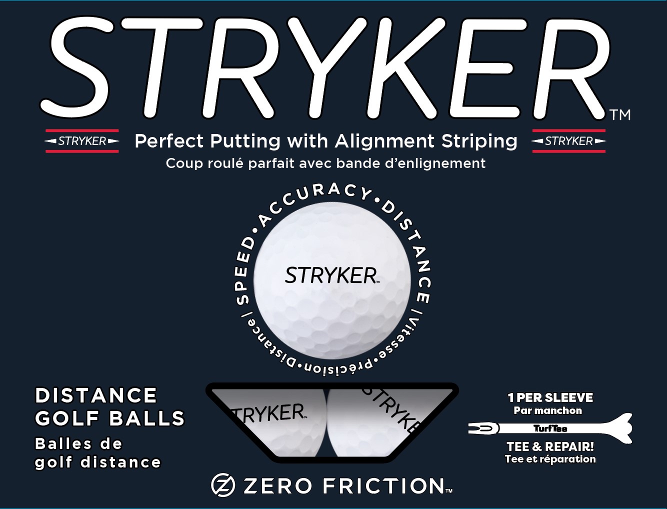 Zero Friction Stryker White Golf Balls - Dozen photo 1