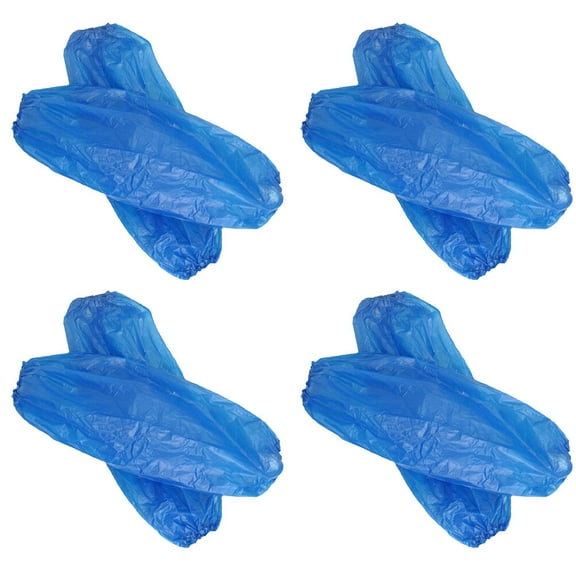 Waterproof Arm Sleeves, 200pcs Disposable Plastic Oversleeves Waterproof Protector Arm Sleeves Covers Cleaning Tools (Blue 40*22)