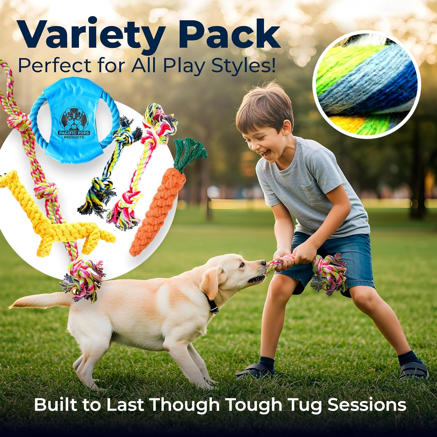 Dog Rope Toys for Medium Dogs 11 Pack - 11 Dog Toy Pack & Puppy Teething Rope Tug of War Dog Toys, Chew Toys to Keep Them Busy, Puppy Chew