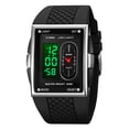 thumbnail image 3 of Fashion Men's Digital Analog Watches Square Face Sport Casual Dual Display Multifunctional Wristwatch for Men with Alarm Waterproof LED Luminous, 3 of 8