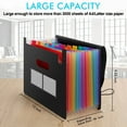 thumbnail image 3 of Maustic 2 Pack 12 Pockets Expanding File Folder,Black Desktop Accordion Folders Document Storage Organizer with Expandable Cover (A4/Letter Size), 3 of 11
