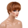 thumbnail image 4 of DOPI Fashion Natural Women Short Brown Straight Hair Wigs Female Human Hair Wigs, 4 of 5
