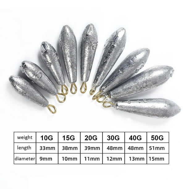 Peso de pesca 5x conector colgante de plomo Pesca aparejos de pesca (15g) Sywqhk Para Estrenar