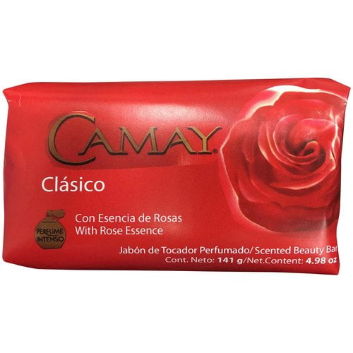 Camay Classic Bar Soap, Body Wash Bar with Rose Essence, Subtle Scented