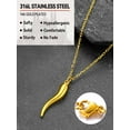 thumbnail image 6 of FaithHeart Italian Horn Pepper Pendant Necklace for Women Men Stainless Steel Gold Plated Cornicello Protective Amulet Talisman Valentines Mothers Day Lucky Jewelry Gifts, 6 of 8