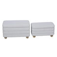 thumbnail image 1 of Nola Home Ottomane de Rangement Capitonnée en Peluche Bouclée Rembourrée, Ensemble de 2 Pcs, Blanc, 1 of 7