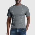 thumbnail image 2 of TSADFHJI Mens Shirts Funny Autumn Mens T Shirt Oversized Reflective Strip Suede Tee with Star Detailing S Grey, 2 of 9