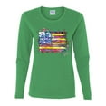 thumbnail image 2 of Wild Bobby, Colorful Neon Flag, Streetwear, Women Graphic Long Sleeve Tee, Kelly, 2XL, 2 of 3