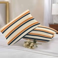 thumbnail image 2 of Waterproof Throw Pillow Covers Set of 2, 20x12 Inch Orange Blue Stripe Decorative Pillowcases Outdoor Pillow Slip Cushion Covers Set for Couch Tent Minimalist Farmhouse Stripes, 2 of 7