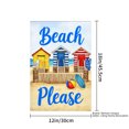 thumbnail image 4 of Remain Unique Beach Please Linen Garden Flag with Colorful Cabanas and Sand for Spring Summer Home Outdoor Garden Yard Door Decor 12x18 inch, 4 of 5